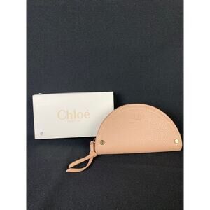 CHLOE PINK CLUTCH Small Oval Cosmetic Pouch New With Box Designer Accessory